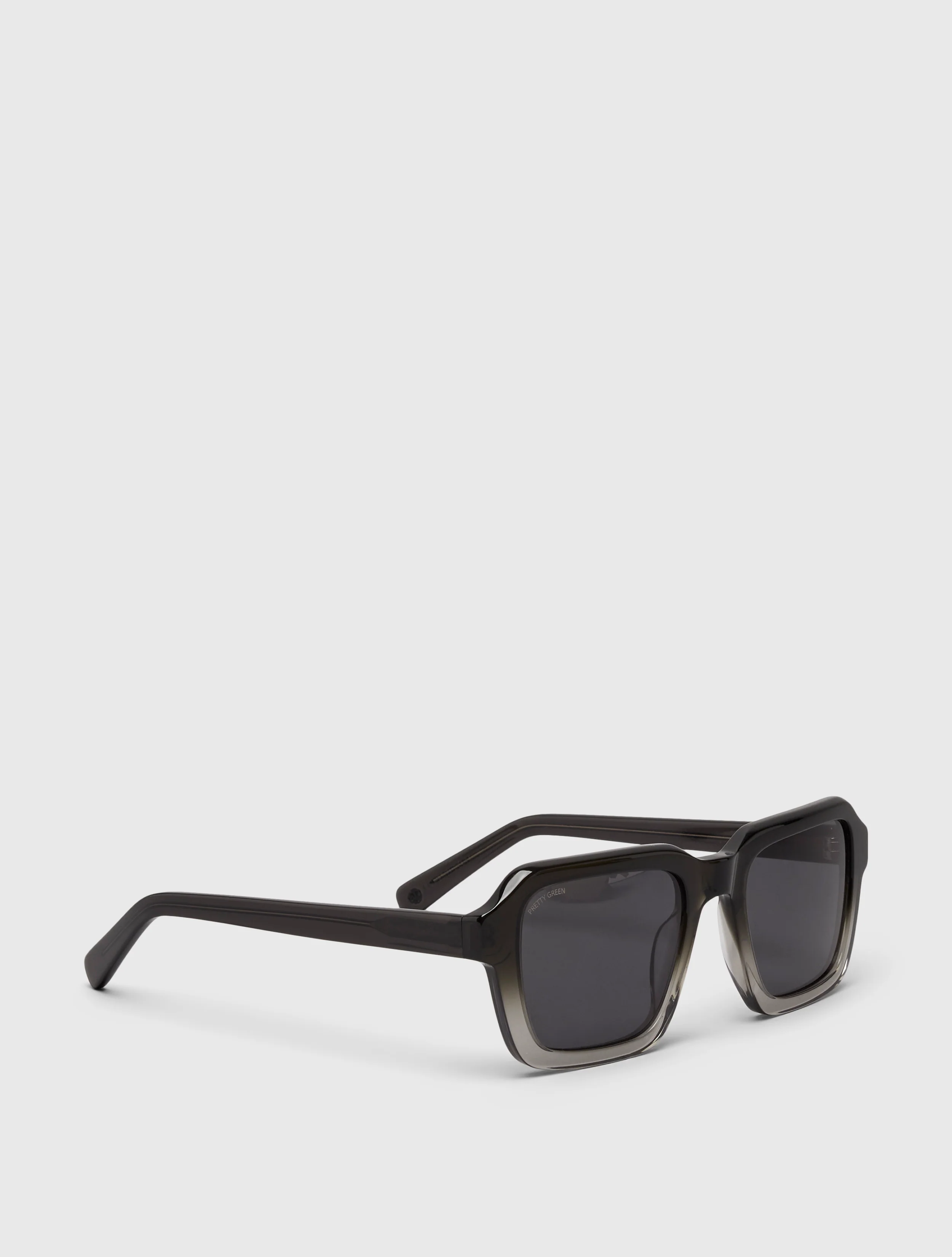 Black Acetate Angled Chunky Square Sunglasses - Image 3