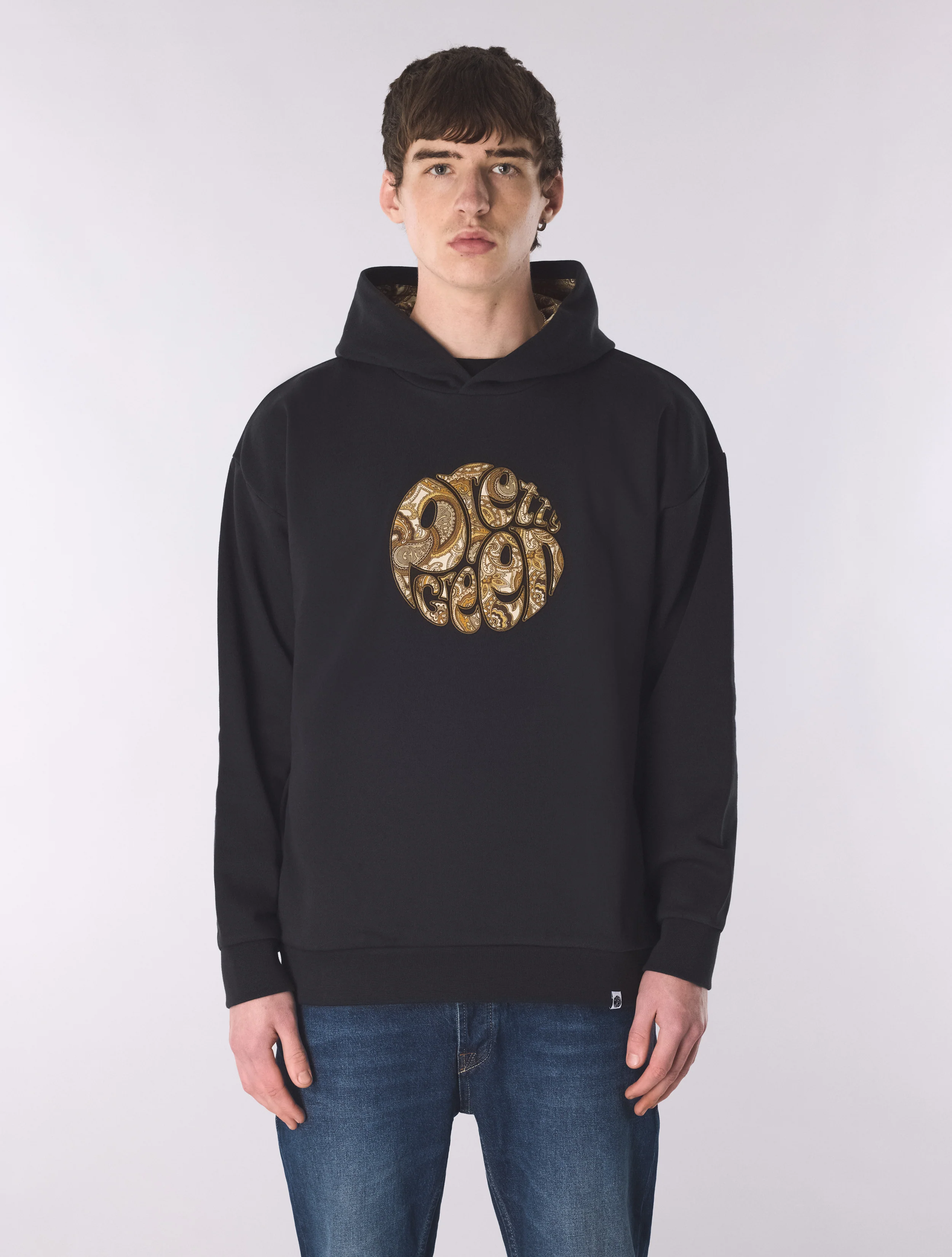 Black Hermosa Paisley Logo Hoody - Image 3