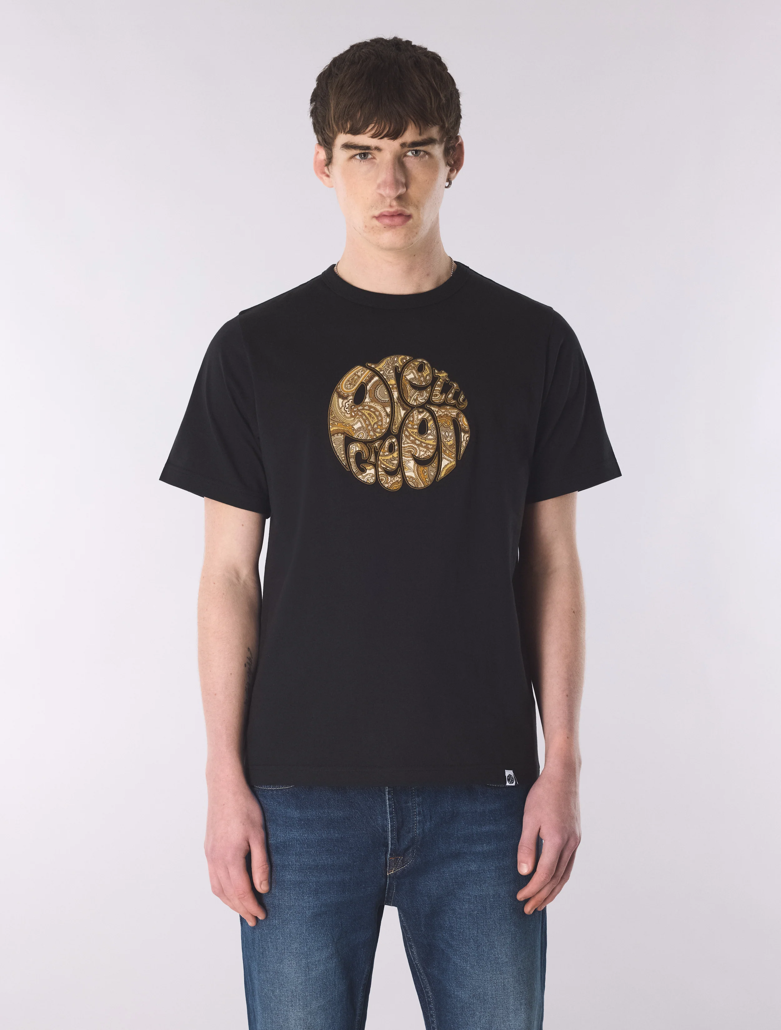 Black Hermosa Paisley Logo T-Shirt - Image 3