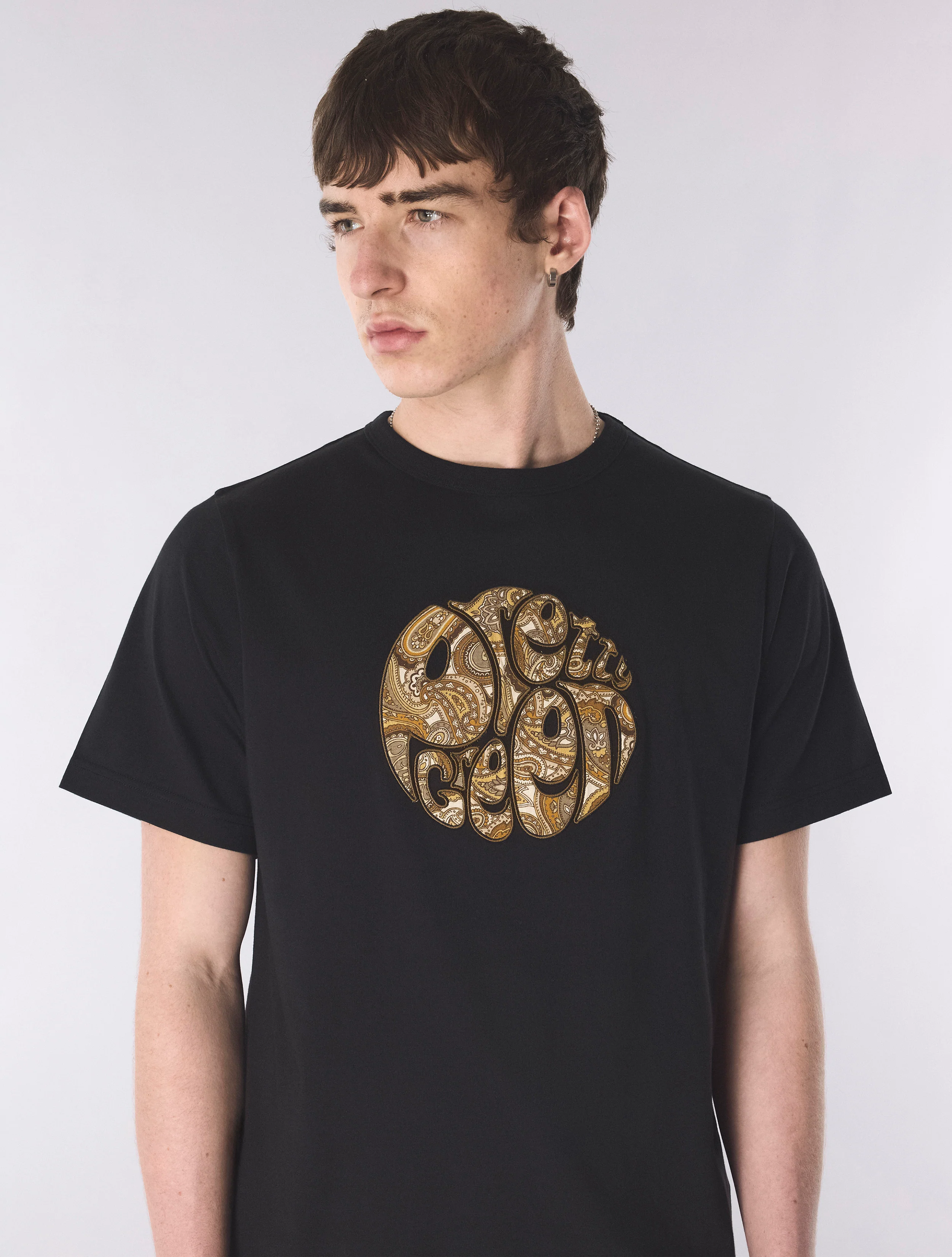 Black Hermosa Paisley Logo T-Shirt - Image 5