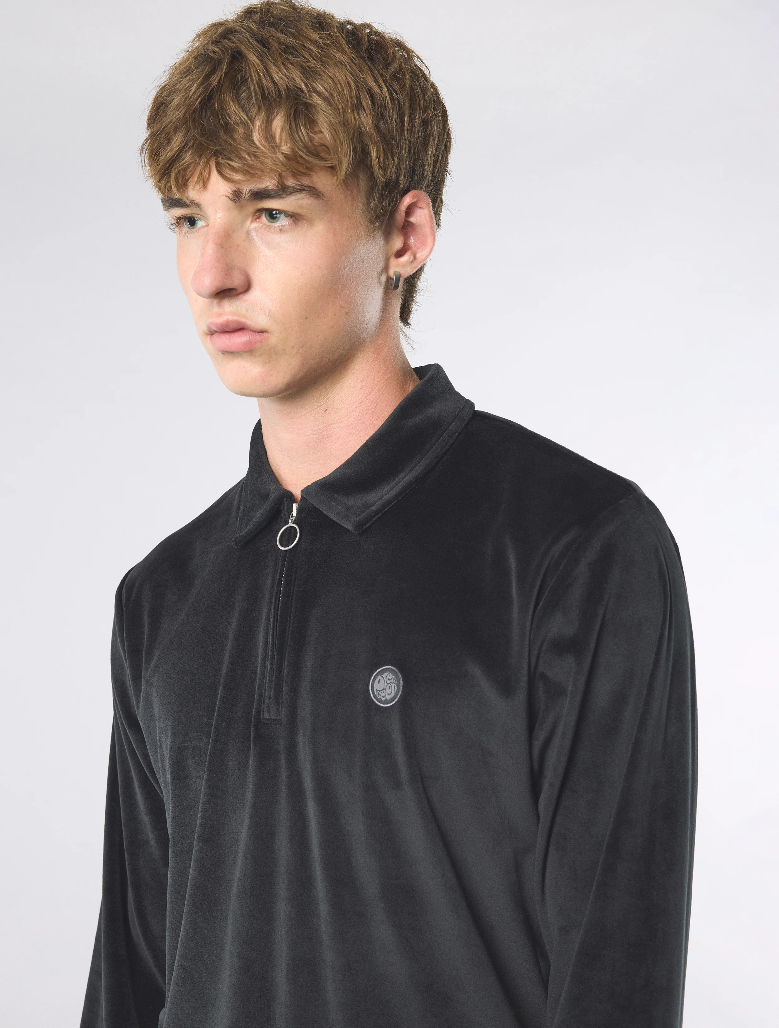 Black Kennedy Velour Polo - Image 4