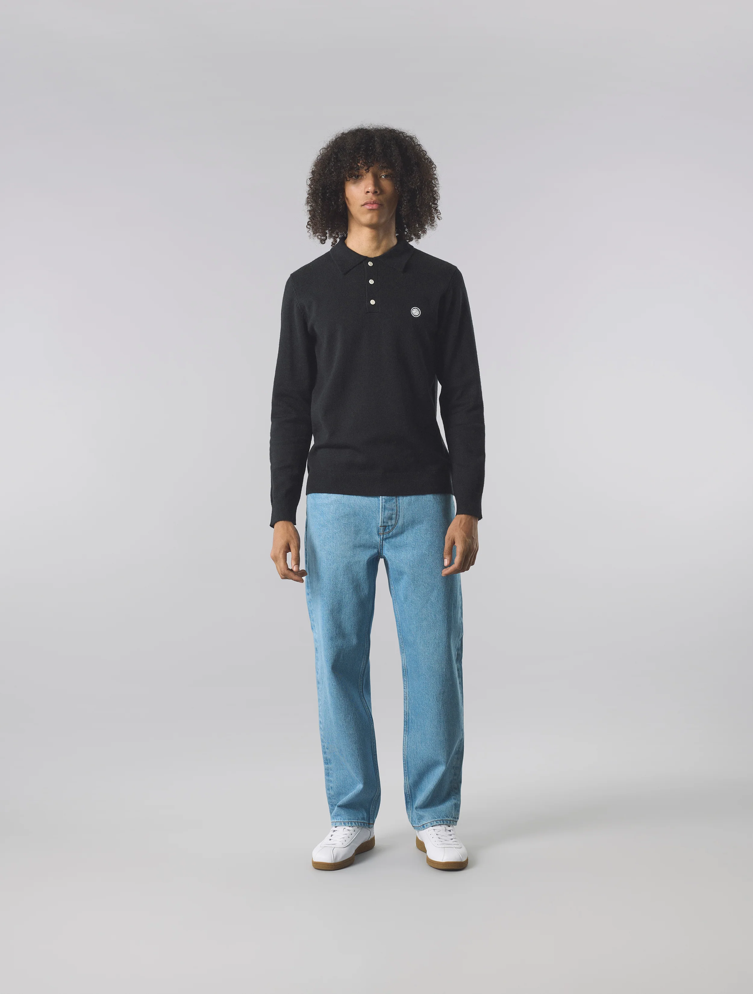 Black Merino Blend Polo - Image 2