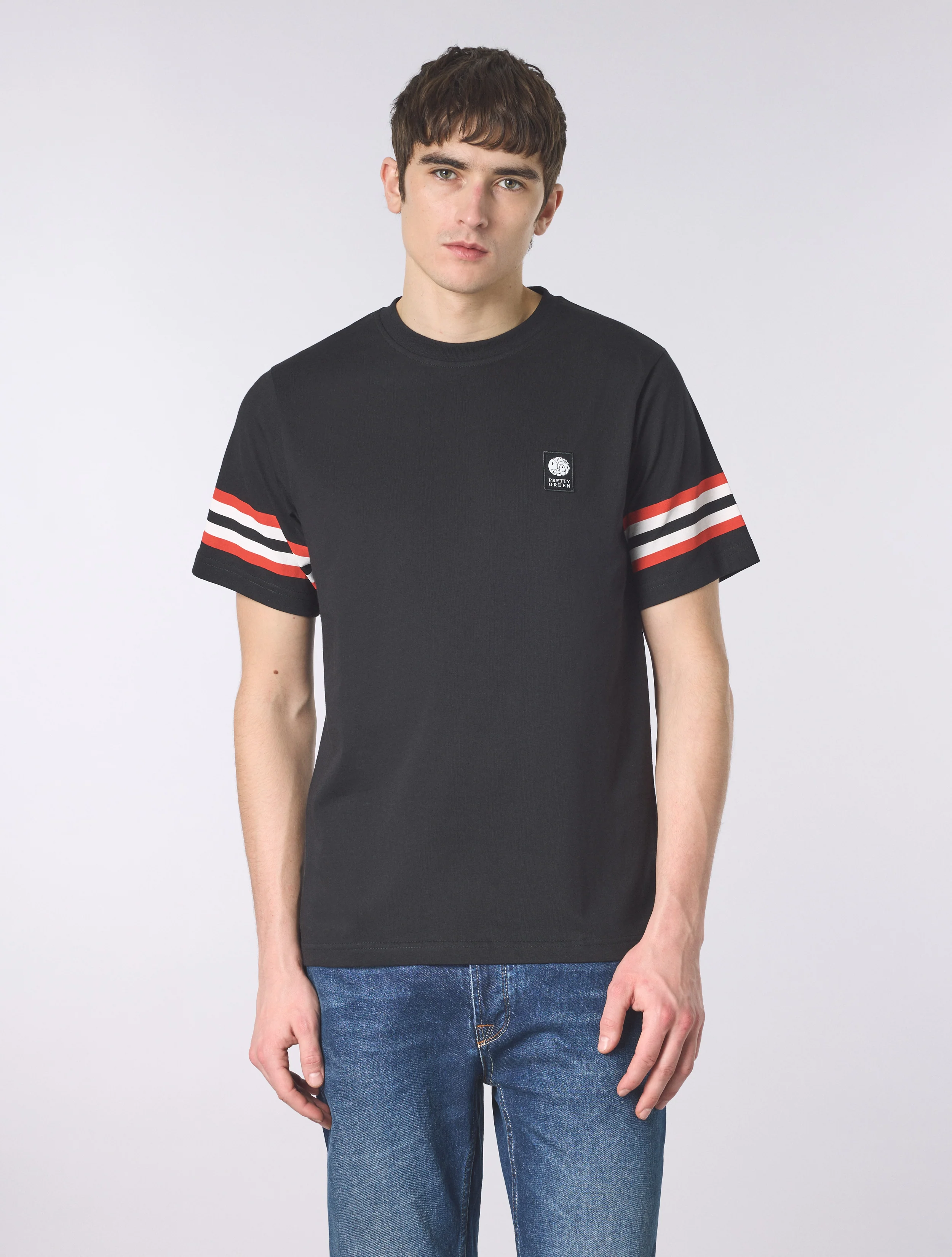 Black Stratosphere Sleeve Stripe T-Shirt - Image 3