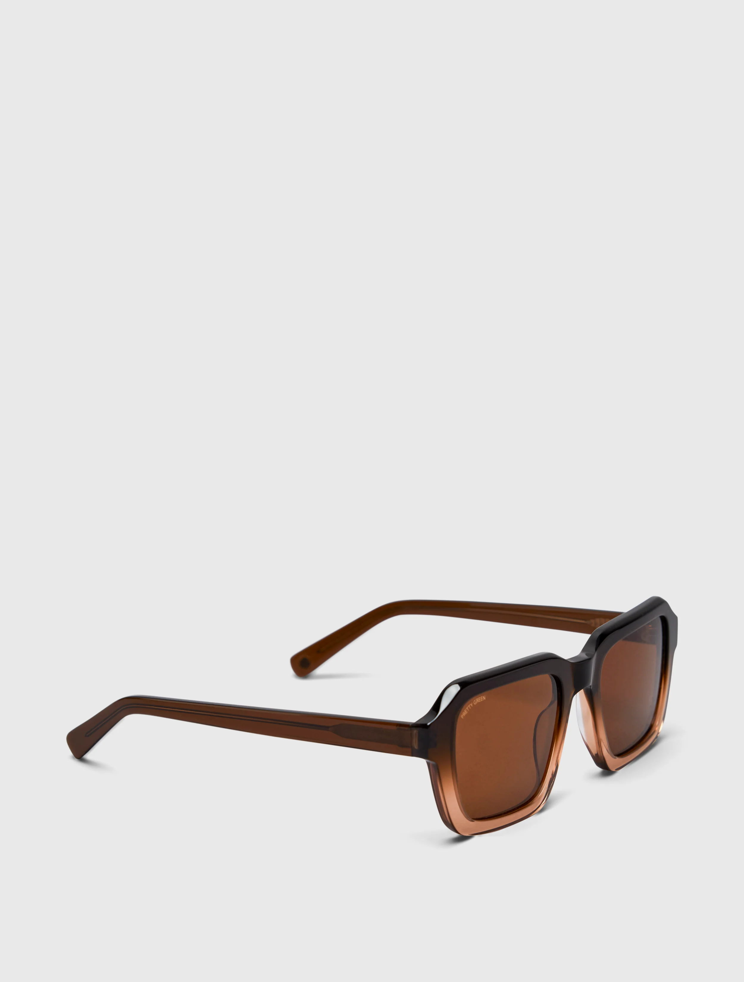 Brown Acetate Angled Chunky Square Sunglasses - Image 3