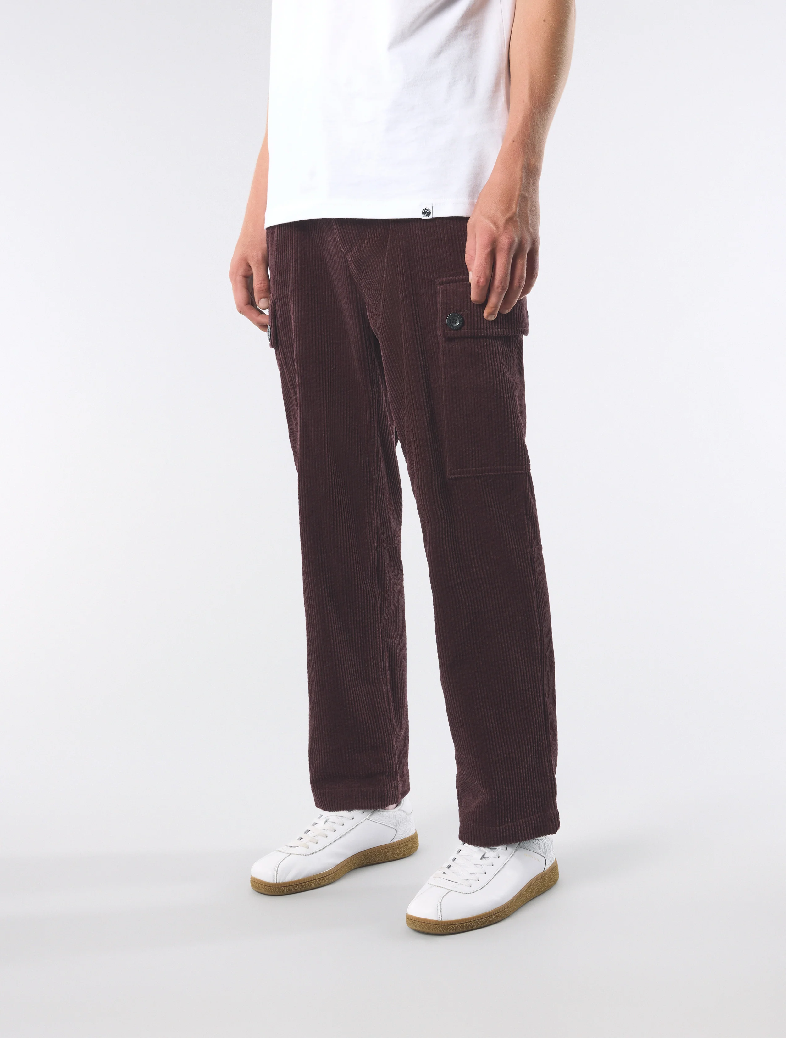 Burgundy Dalmorton Cord Cargo Pants - Image 3
