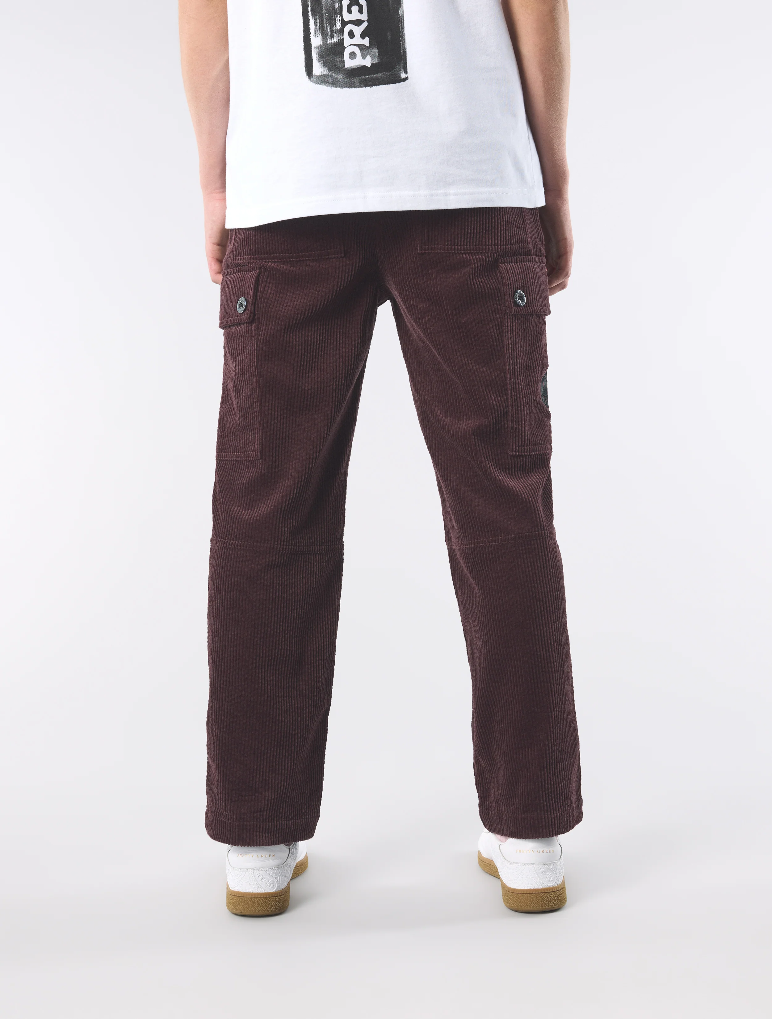 Burgundy Dalmorton Cord Cargo Pants - Image 4