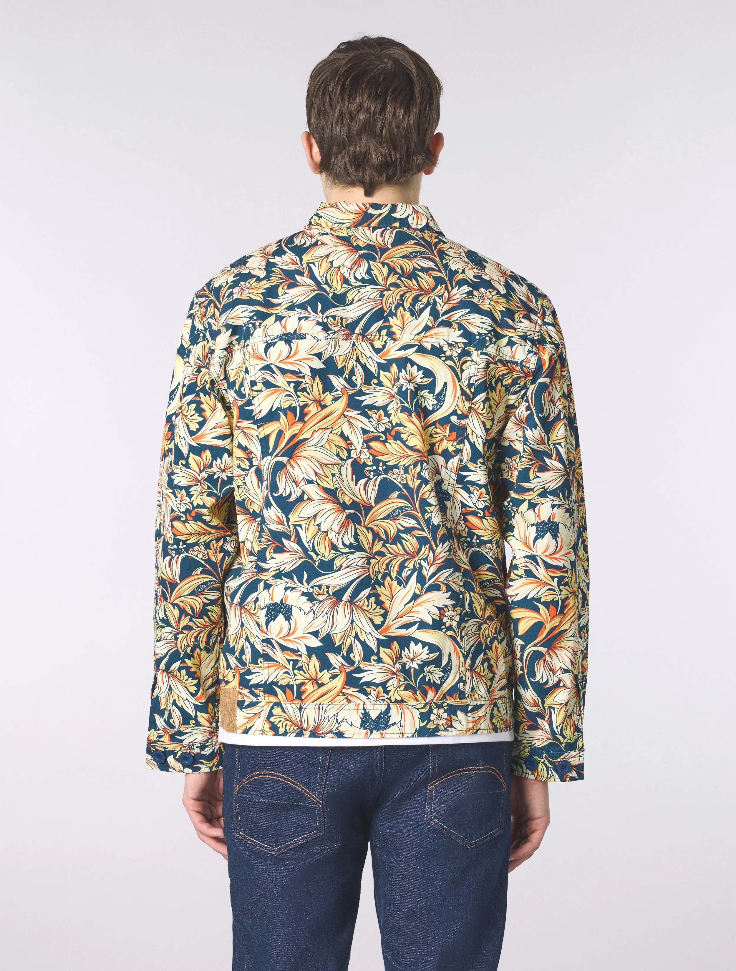 Navy Bostall Printed Overshirt - Image 4