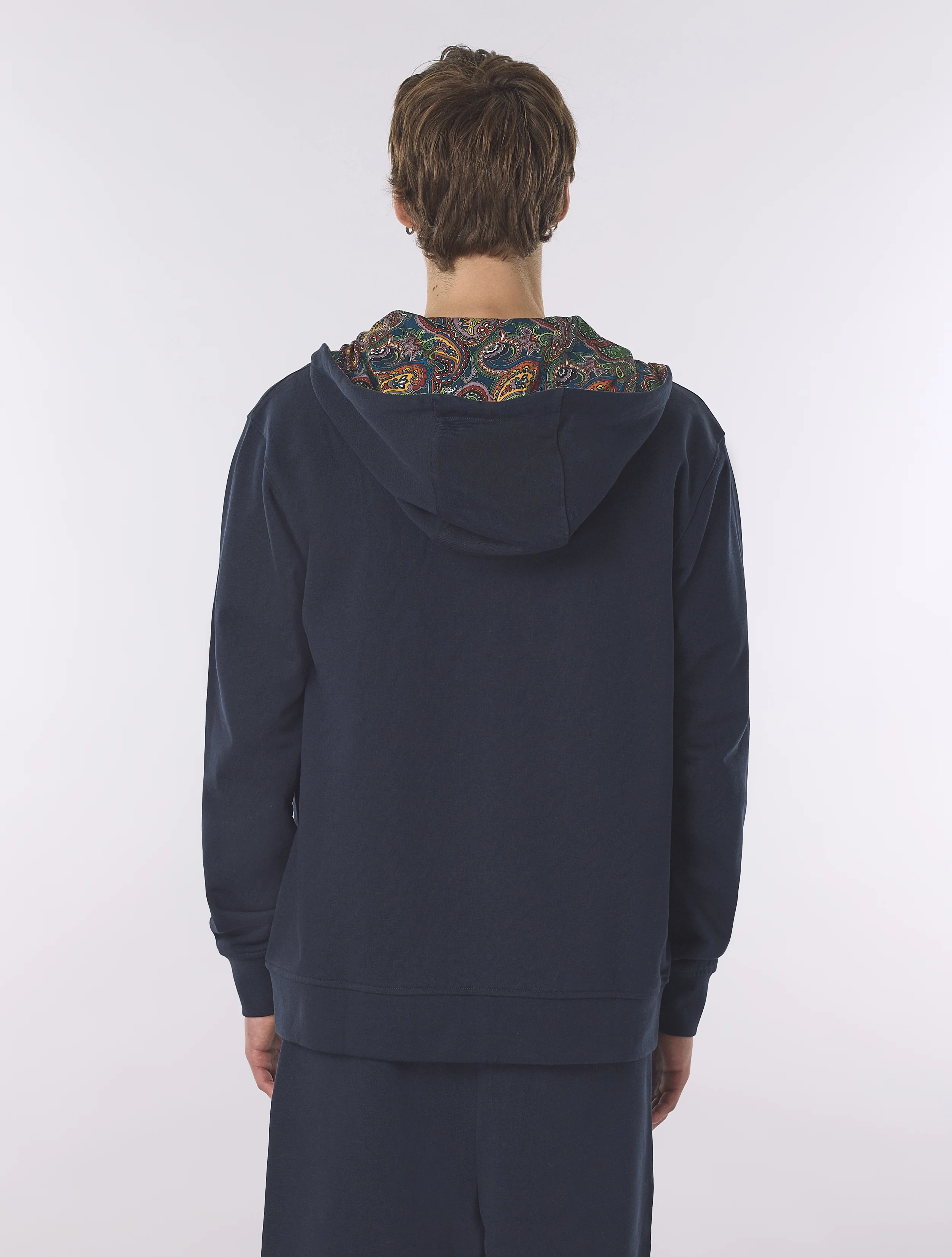 Navy Lounge Zip Up Hoody - Image 7