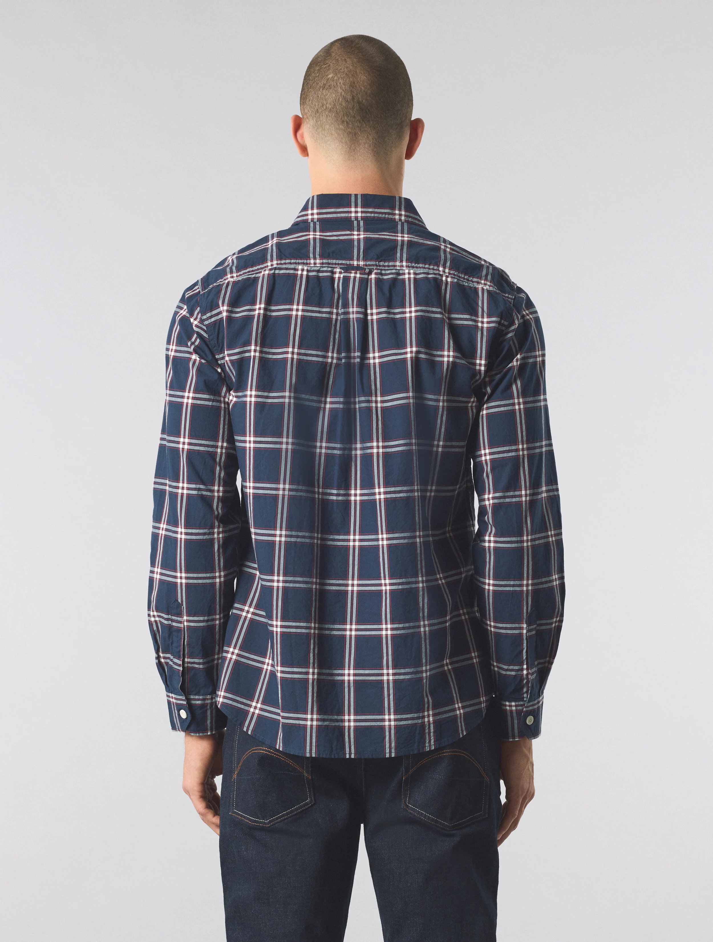 Navy Willowbank Check Shirt - Image 4