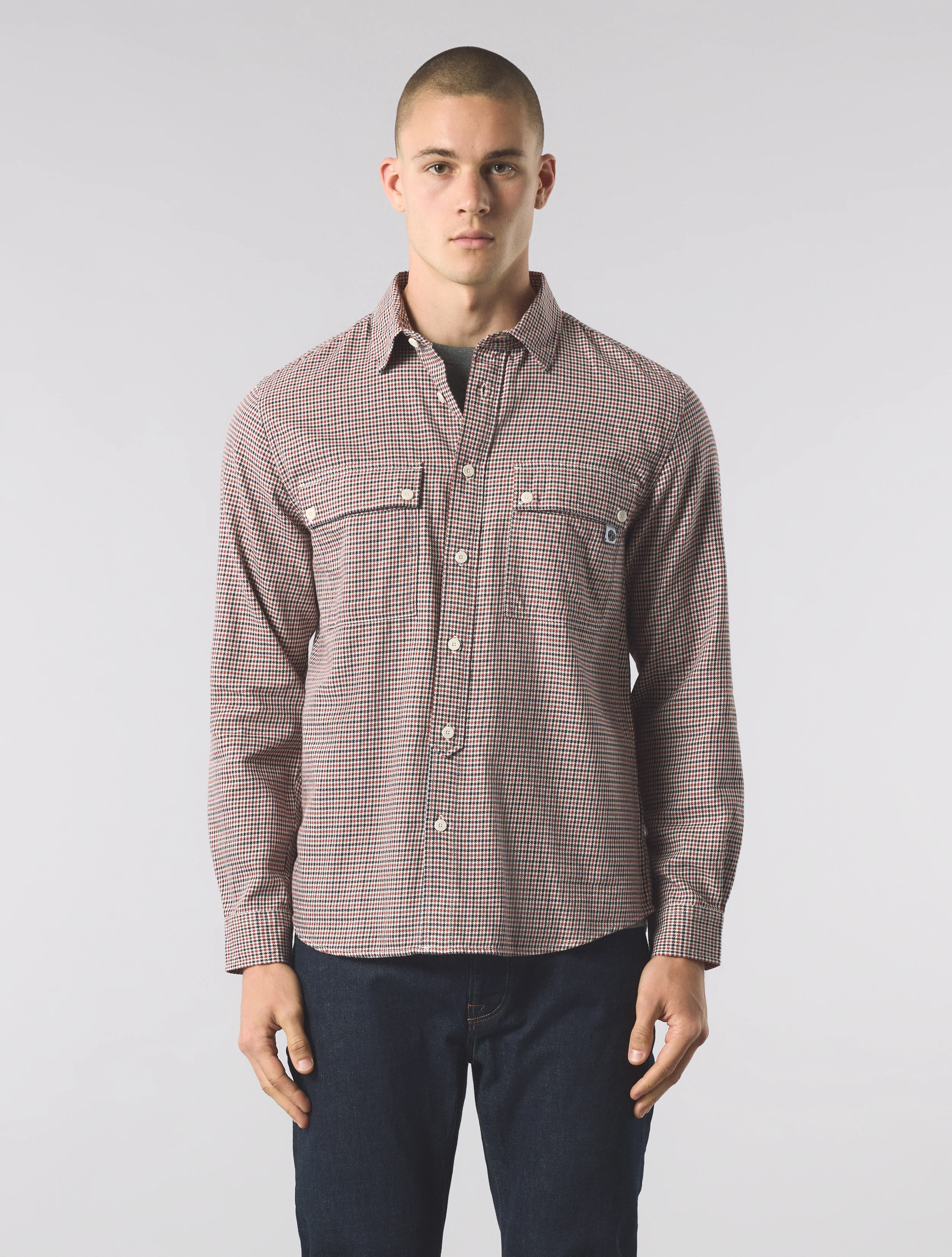 Navy Wykeham Check Shirt - Image 3