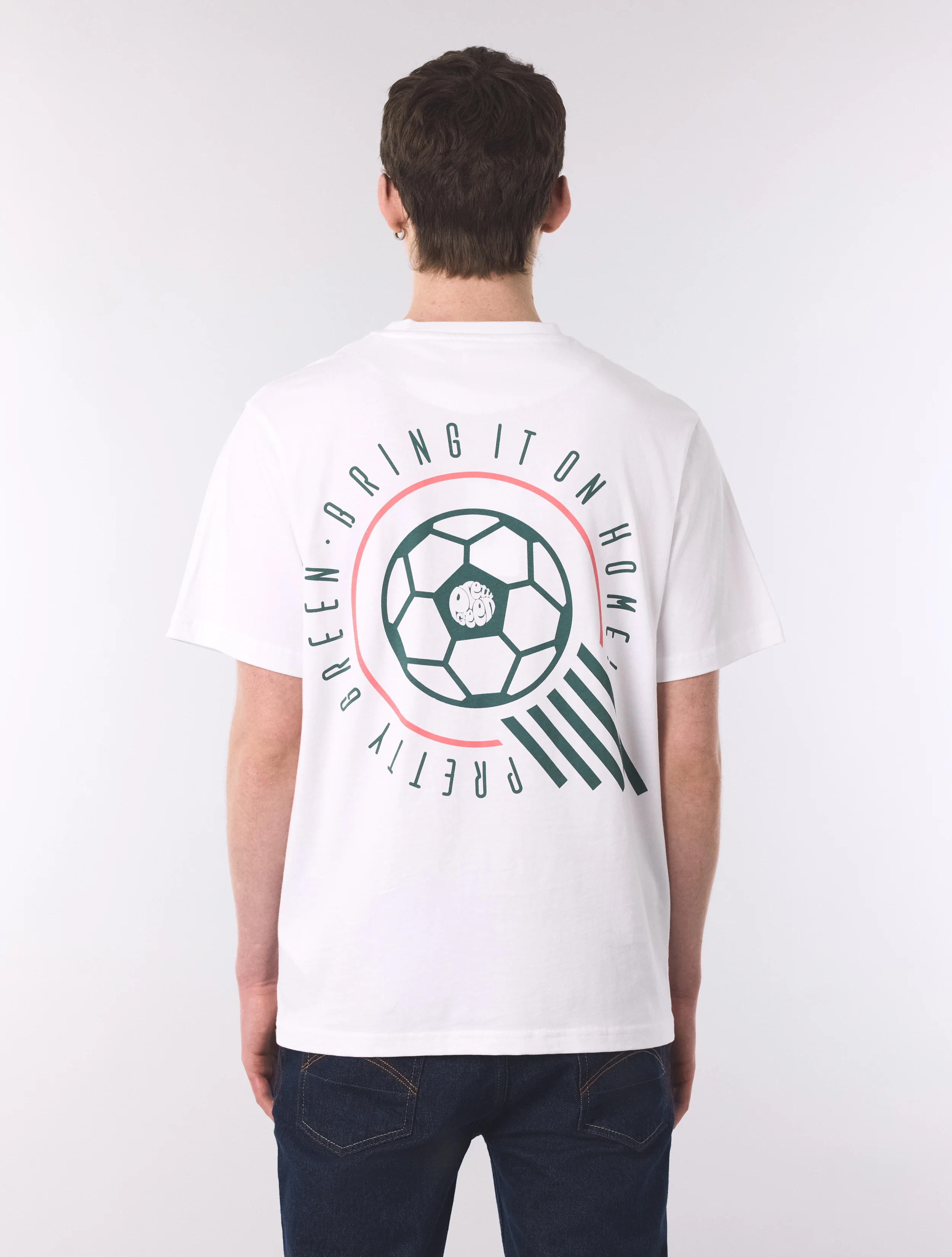 White Outro Football Graphic T-Shirt - Image 5