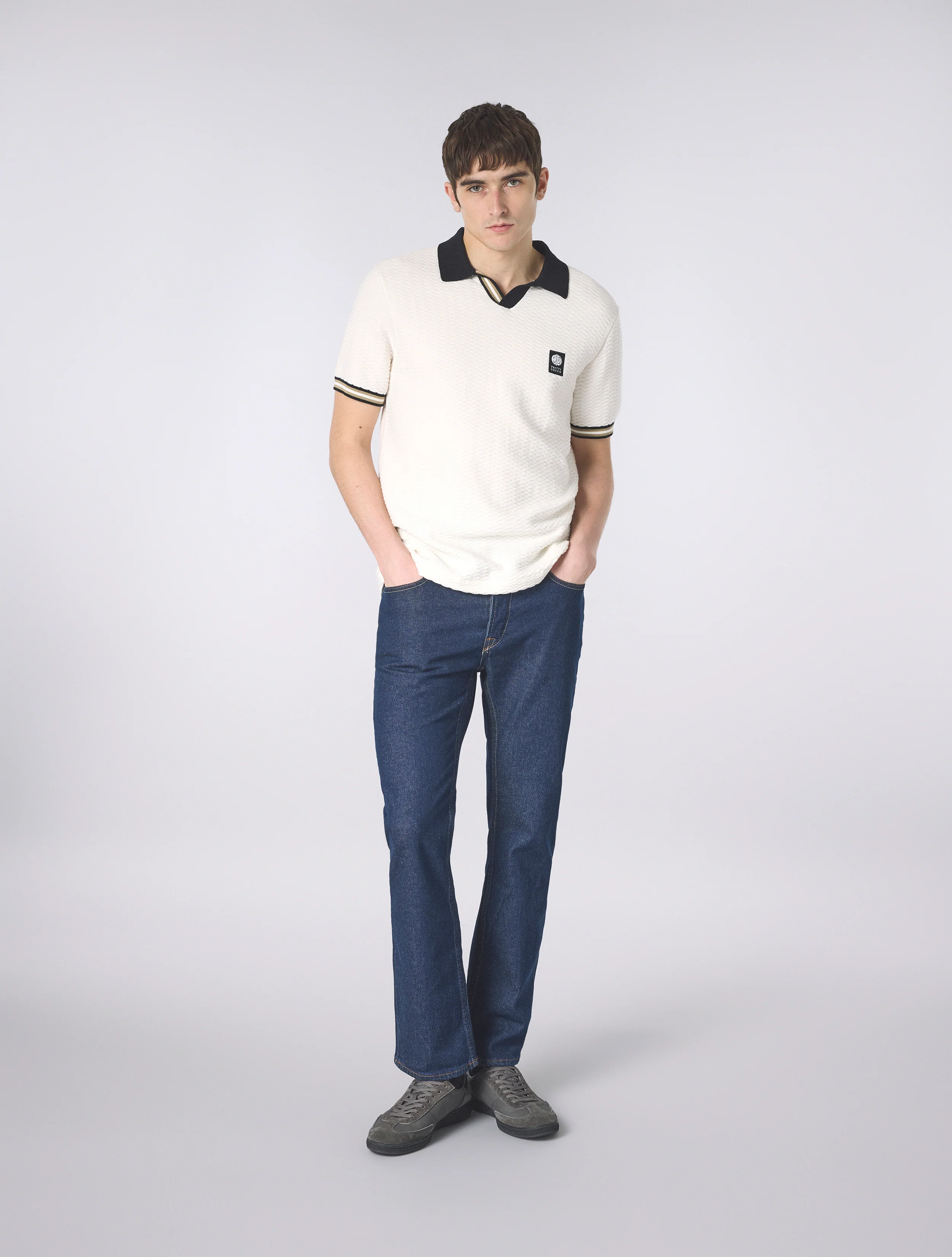 White Stratosphere Short Sleeve Knit Polo - Image 3